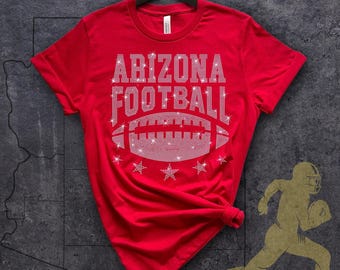 Arizona Rhinestone Football Shirt: Game Day Fan Apparel