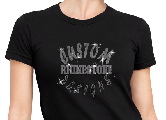 Custom Rhinestone Bling T-Shirt: Personalized Design, Events, Logos