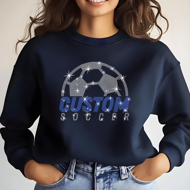Personalized Soccer Rhinestone Shirt, Custom Soccer Shirt, Soccer Team Name Shirt, Customizable Soccer Team Fan Shirt, Soccer Mom Shirt, Sports Mom Shirt, Soccer Social Club Shirt, Soccer Mom Shirt, Sideline Social Club Shirt, Cute Soccer Mama Shirt, Mothers Day, Gift For Soccer Mom, Mom Gifts, Personalized Soccer, Soccer Shirt, Soccer Merch, Custom Soccer Merch, Personalized Soccer Shirt, Soccer Fan Shirt, Soccer Gift, Sparkly Soccer Shirt, Soccer Mom Bling Shirt, Soccer Bling Shirt