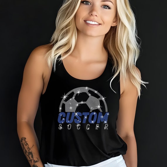 Personalized Rhinestone Soccer Fan Shirt: Custom Team Name