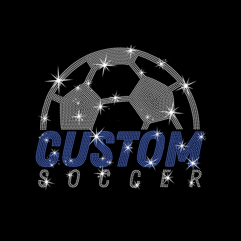 Personalized Rhinestone Soccer Fan Shirt: Custom Team Name image 3