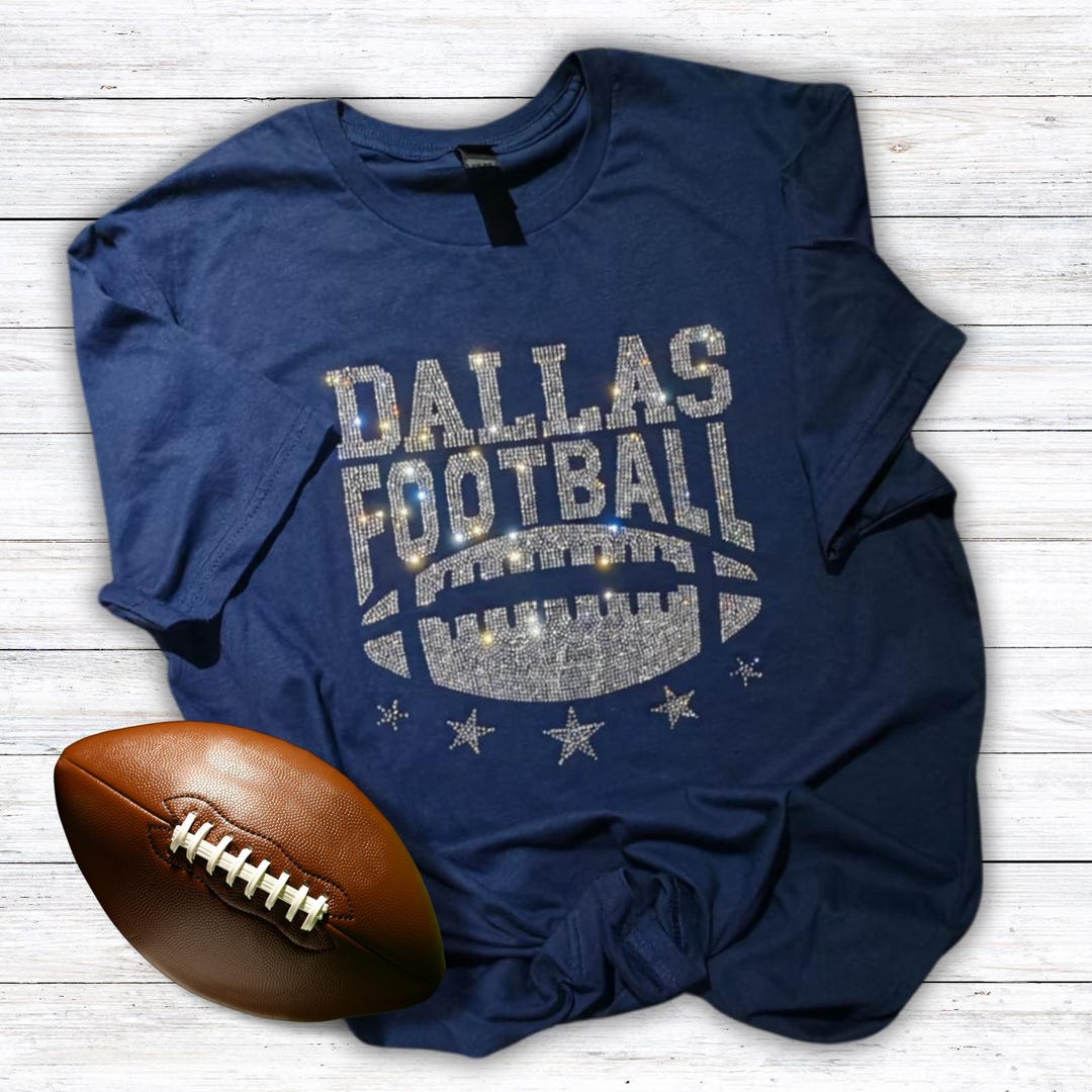 Dallas Rhinestone Football Shirt: Sparkling Game Day Tee - Etsy