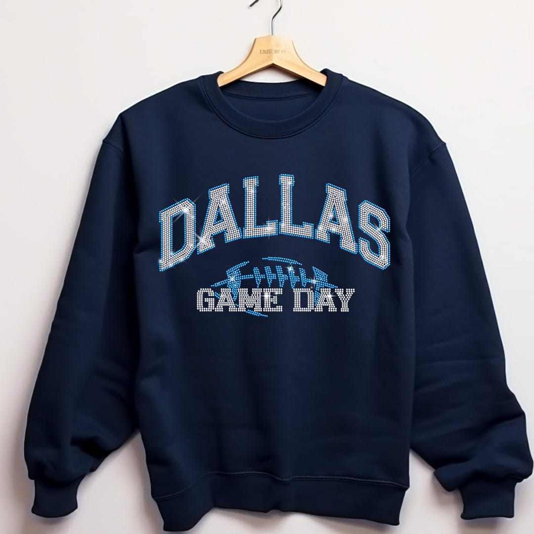 Dallas Rhinestone Football Shirt: Sparkling Game Day Tee, Dallas Fan ...
