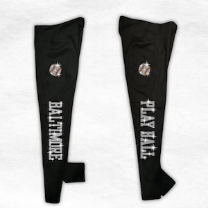 Baltimore Baseball Rhinestone Leggings, Cute Ladies Baseball Style Sports Leggings, Stylish Yoga Leggings, Game Day Casual Pants for Fans