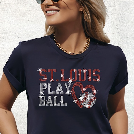 St Louis Rhinestone Baseball Shirt: STL Sports Fan Apparel - Etsy Israel St Louis Rhinestone Baseball Shirt: STL Sports Fan Apparel - Etsy Israel