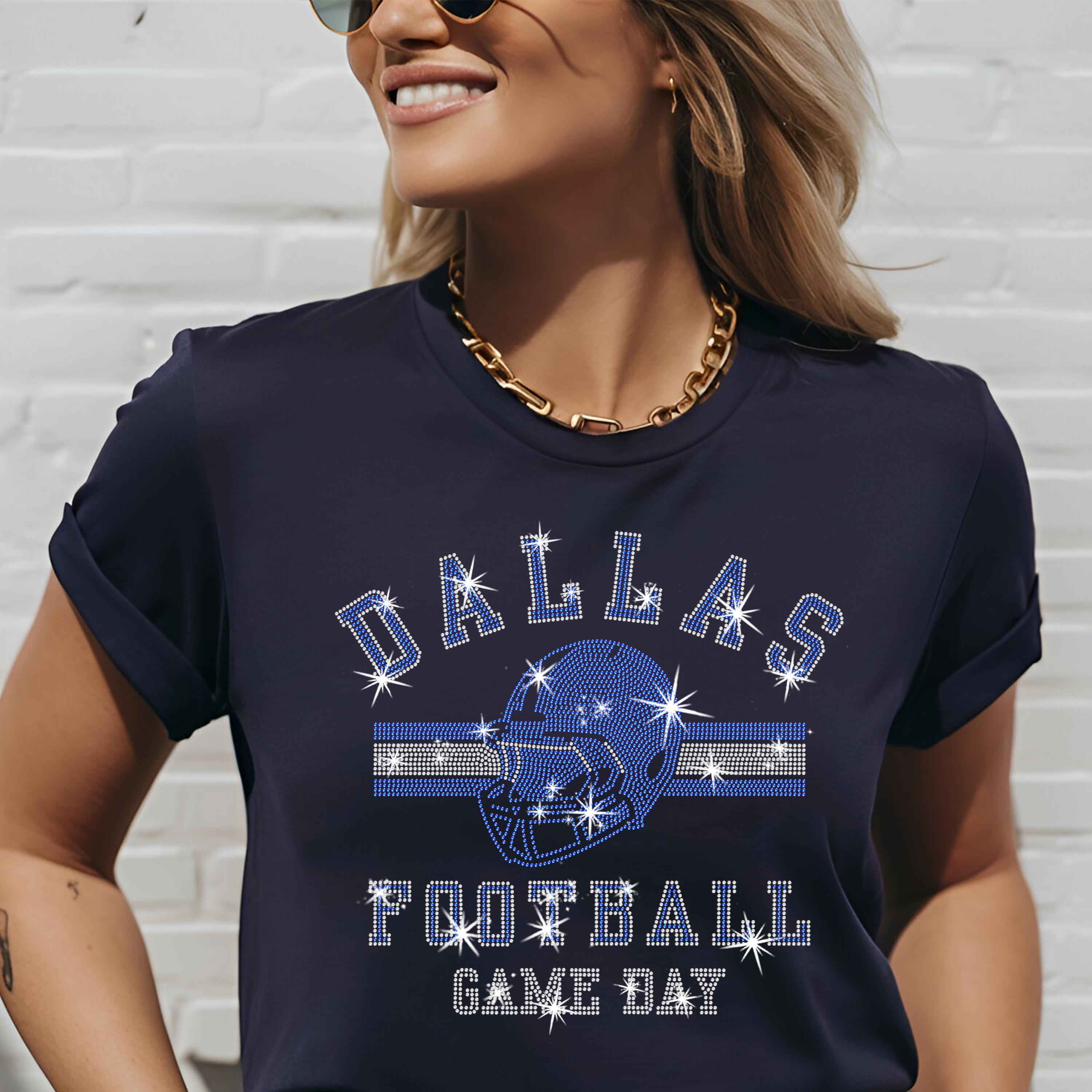 Dallas Football Rhinestone Shirt: Sparkling Game Day Tee