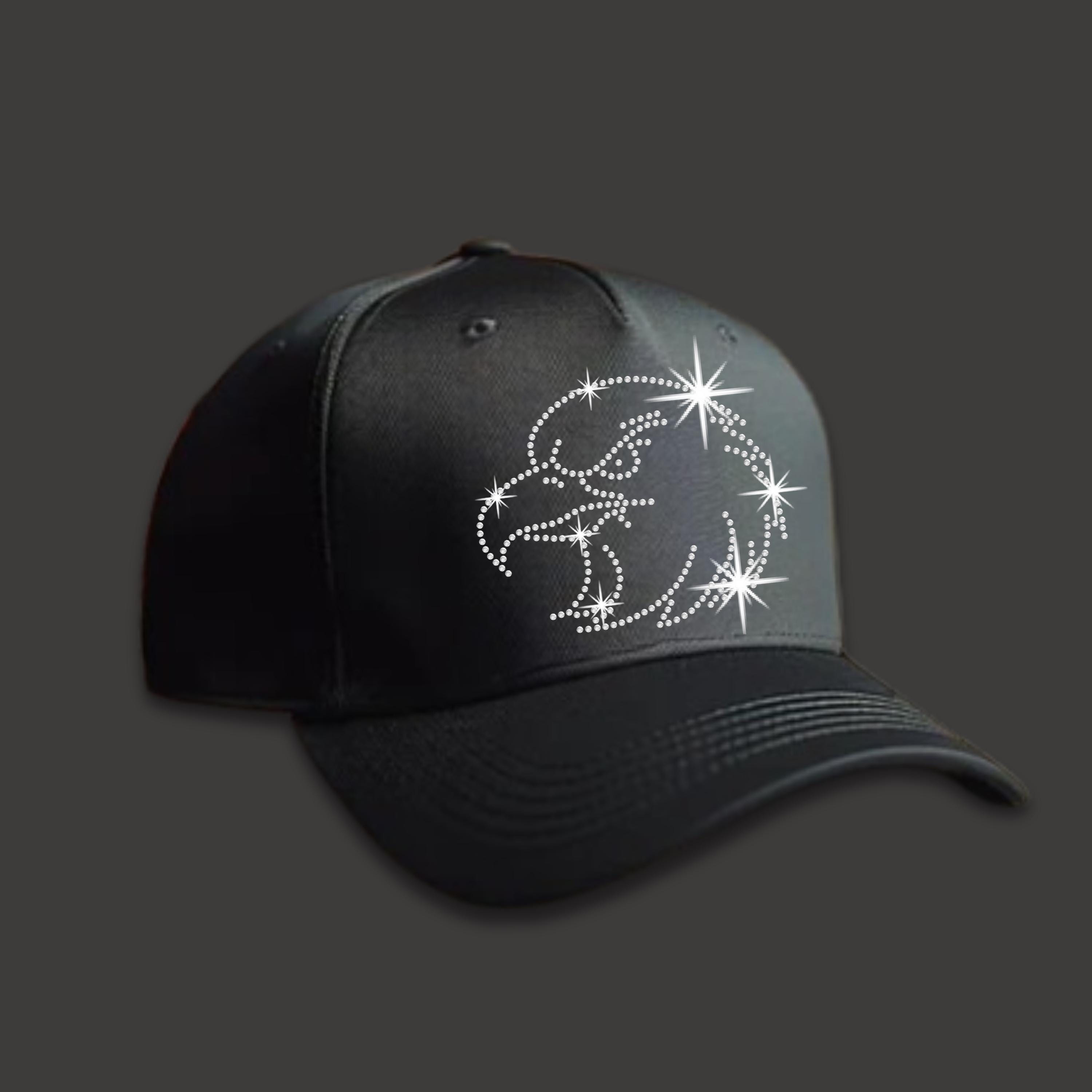 Beautiful Handmade Black Faded Philadelphia Eagles Love Bling Ball Cap Women main image 2