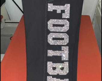 Kansas City Rhinestone Leggings, Game Ready Football Leggings, KC Football Rhinestone Leggings , KC Football Leggings