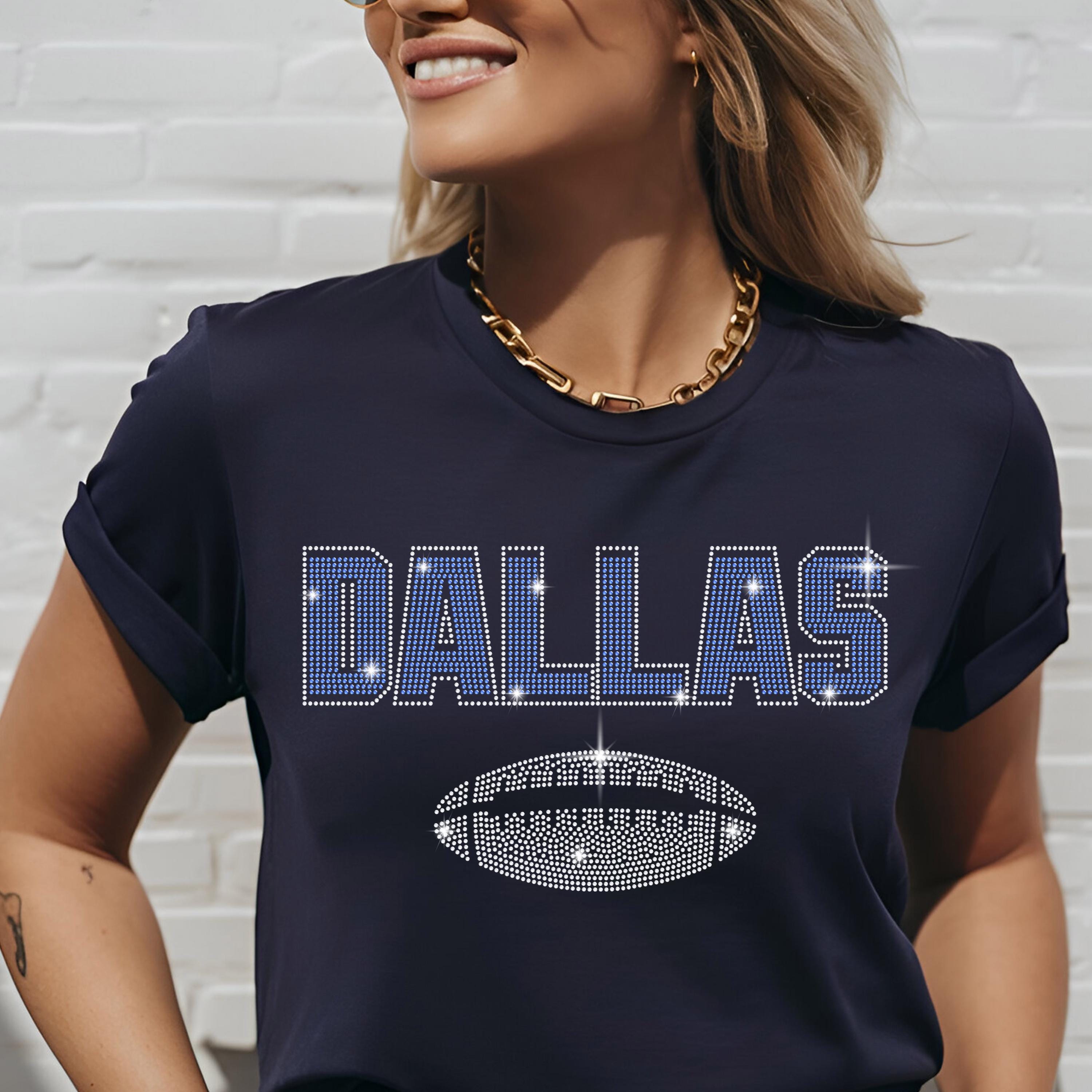 Dallas Rhinestone Football Shirt: Game Day Sparkle - Etsy
