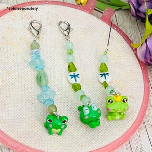 Frog Bead Fob or Frogger - Cross Stitch, Embroidery and Needlework Accessory Tool or Gift