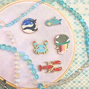 Under the Sea Needle Minders, Cute Whale, Jelly Fish, Shark, Crab, Embroidery Sewing, Needlework Cross Stitch Tools, Hobby Accessory Gift