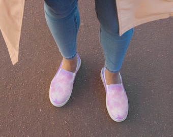 Galactic Cotton Candy Women’s slip-on canvas shoes