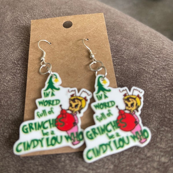 The grinch Cindy Lou earrings