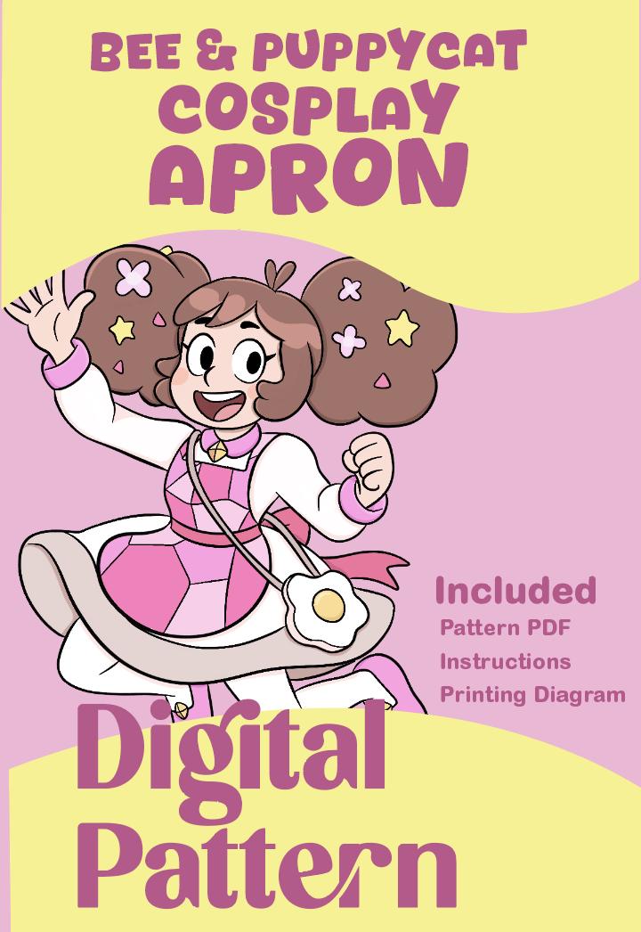 Bee and Puppycat Plus Sized Baking Apron Sewing Pattern