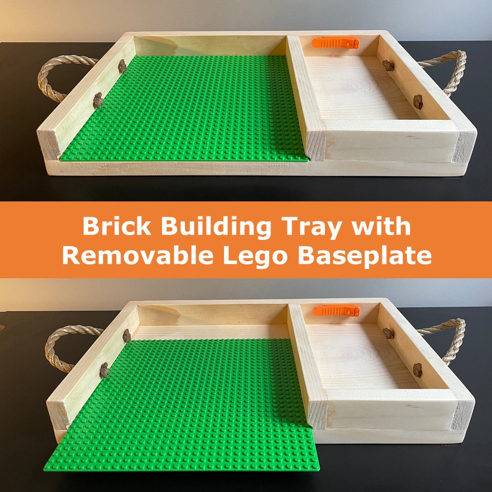 Brick Building Tray With Removable Lego Baseplate 