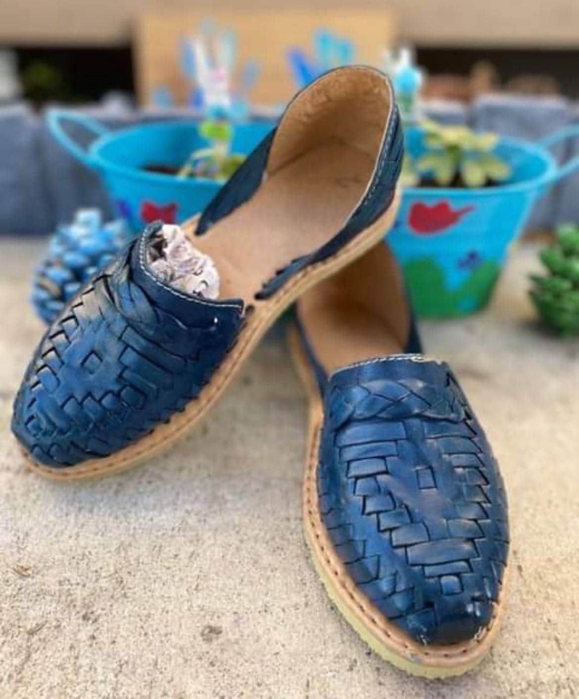 navy blue huarache sandals