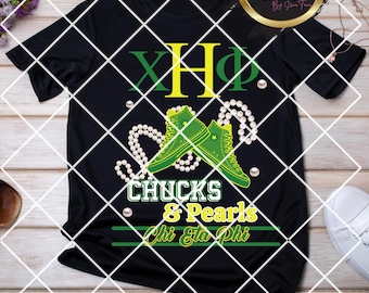 Camiseta con Chucks and Pearls de Chi Eta Phi / Camiseta con Kamala Harris para presidente en 2024 / Camiseta con Kamala Harris para presidente en 2024