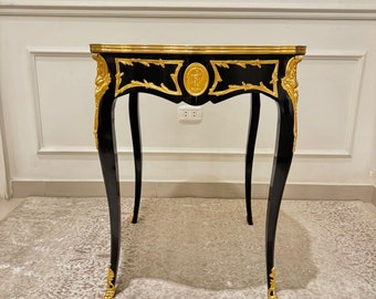 Louis XV Style Side Table – Gilt Bronze Accent, Custom Made