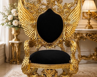 Trono Reale, Sedia in Velluto Nero