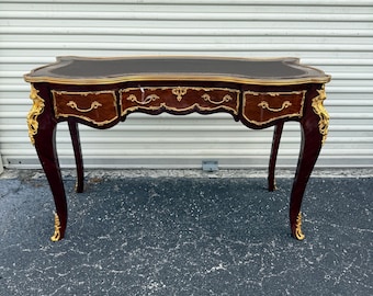 French Louis XV Rococo Bureau Plat Writing Desk-Read description
