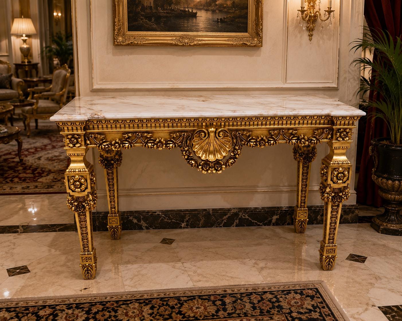 French Marble Top Console Table - Etsy