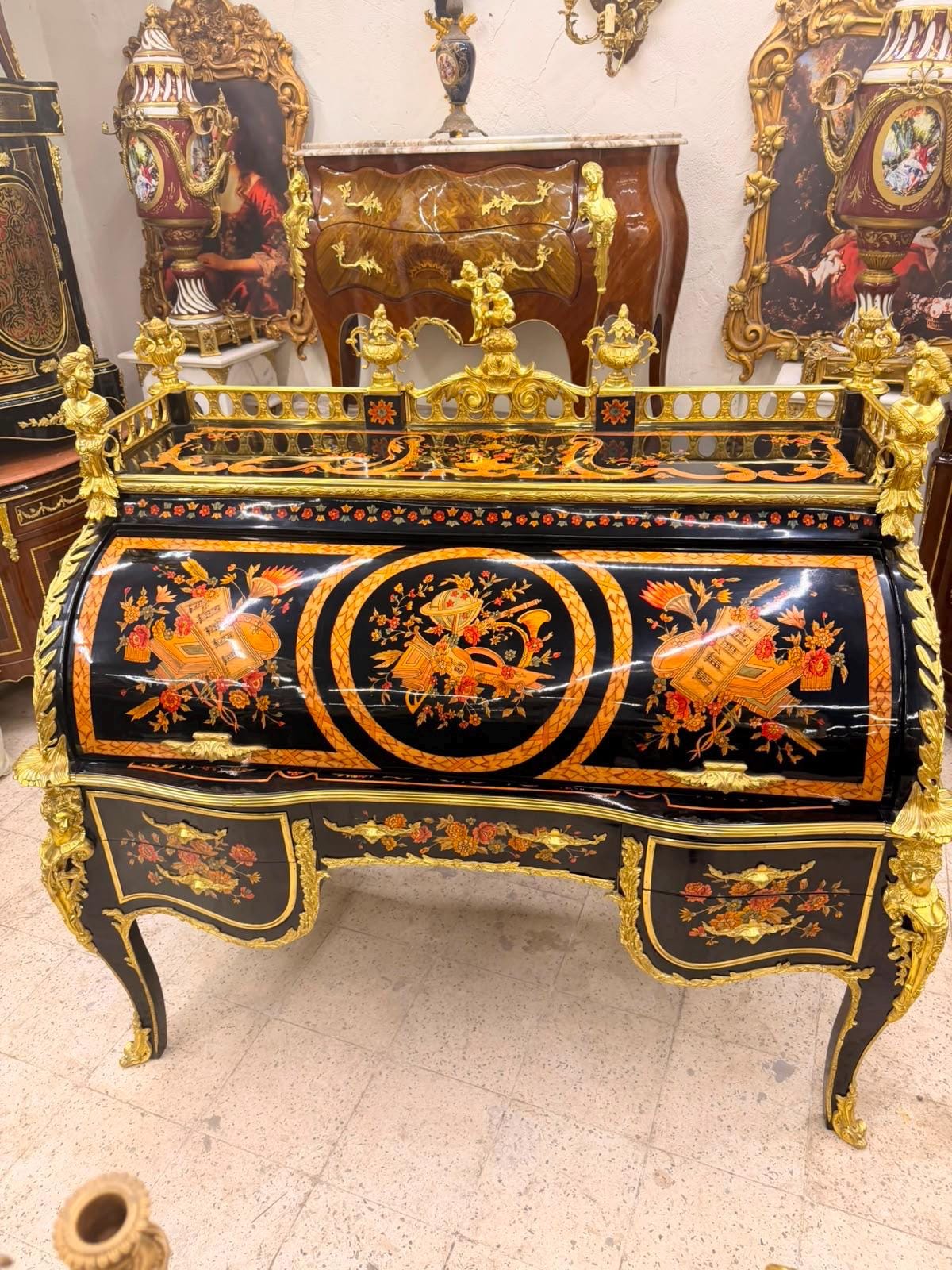 Vintage Chinoiserie Secretary Desk - Etsy