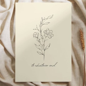 TOG Print Art, To Whatever End, Throne of Glass Inspired, Aelin Quote, Minimalist Flower, Book Print, Digital Printable, Wall Decor