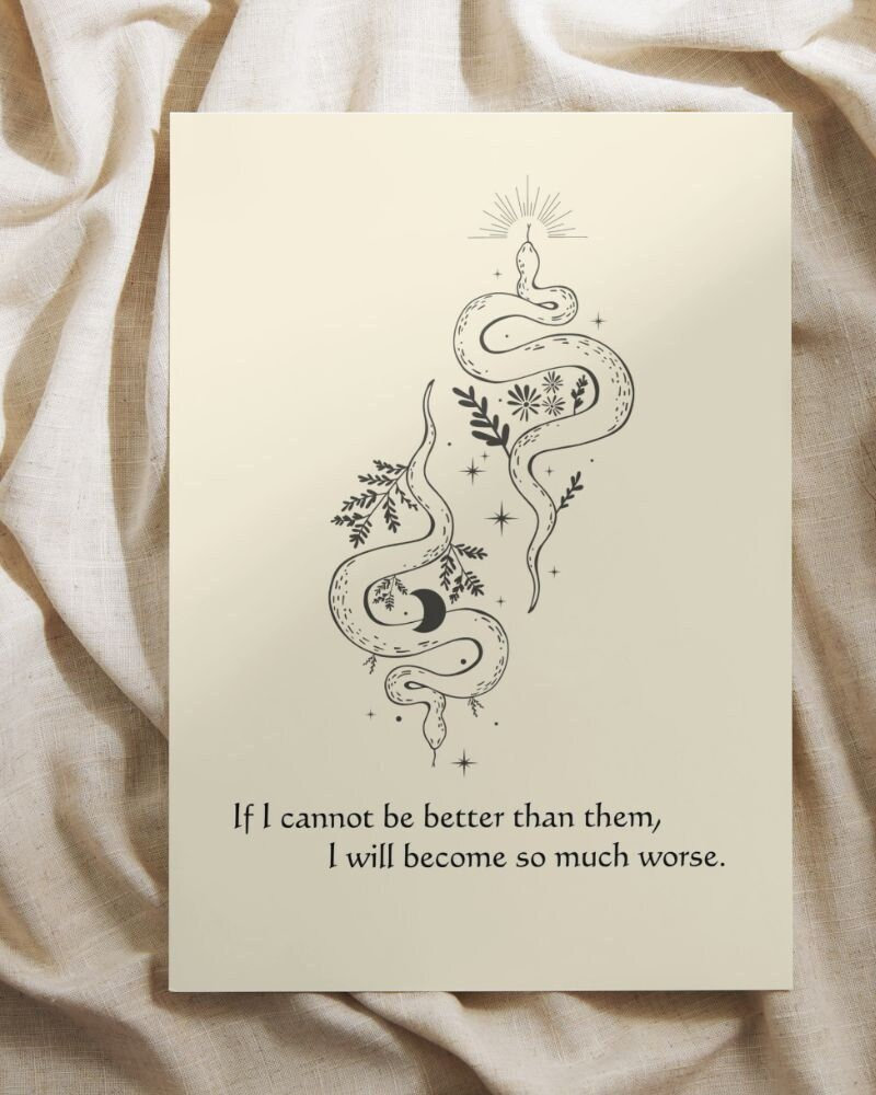 Cruel Prince Wall Art, Folk of the Air Inspired, Jude Cardan Quote, Snake,  Book Print, Digital Printable, Wall Decor - Etsy