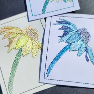 BDT Sideways Daisy - a colourful sketch design specifically for sewing on cardstock