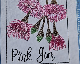 BDT Pink Gum - Un bordado a máquina floral específico para cartulina Un diseño de bordado a máquina en 3 tamaños y 7 formatos.