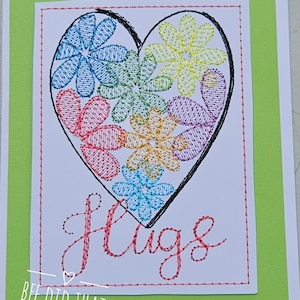 BDT Floral Heart HUGS - Die Maschinenstickdatei speziell für Karton