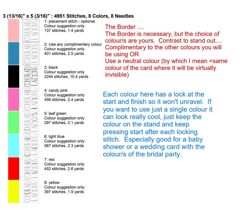 Curly Congratulations A Machine Embroidery Specifically for Cardstock A