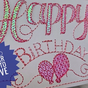 Shimmer Happy Birthday - ein Kartondesign, das für sich genommen großartig ist, aber leicht auf die nächste Ebene gehoben werden kann, indem eine dekorative Folie hinzugefügt wird