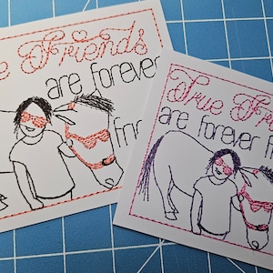 BDT Los verdaderos amigos son para siempre - Un bordado a máquina específico para cartulina - Un diseño de bordado a máquina en 3 tamaños y 7 formatos.