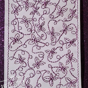 Single Line Butterflies- ein Stickdesign speziell für Cardstock, Karten, Geschenkanhänger, Grußkarten. In 3 Größen und 7 Formaten.
