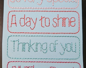 CELEBRATE - un conjunto de juegos de palabras: un archivo de bordado específicamente para cartulina, para tarjetas, etiquetas de regalo, proyectos de álbumes de recortes, tarjetas de felicitación.