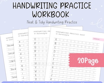 Cuaderno de práctica de escritura a mano para adultos: Hojas de escritura consciente (PDF y JPG)