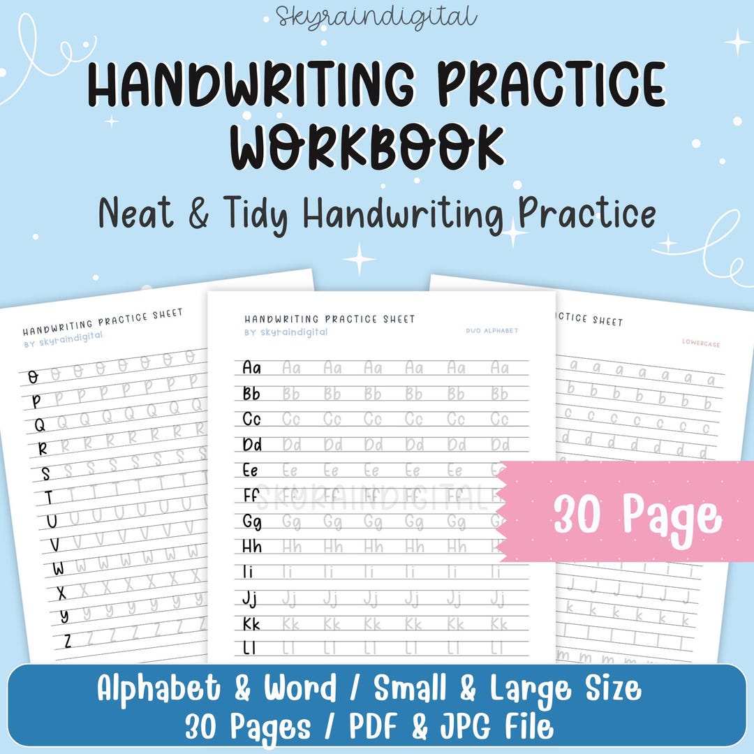 Handwriting Practice Workbook for Adults: Cursive & Print (PDF) - Etsy