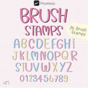 Alphabet Procreate Brush Stamps, alphabet stamp, letter stamps, procreate alphabet, abc stamps, procreate tools, digital stamps