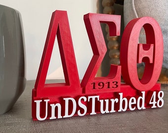 Delta Sigma Theta Sorority Name Plate (Red & White)