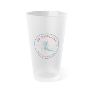 Breckenridge Colorado Skiing, Frosted Pint Glass, 16oz