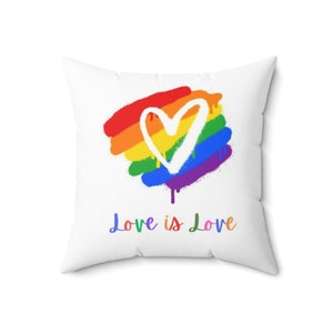 Love is Love accent pillow, LGBTQ+, Pride