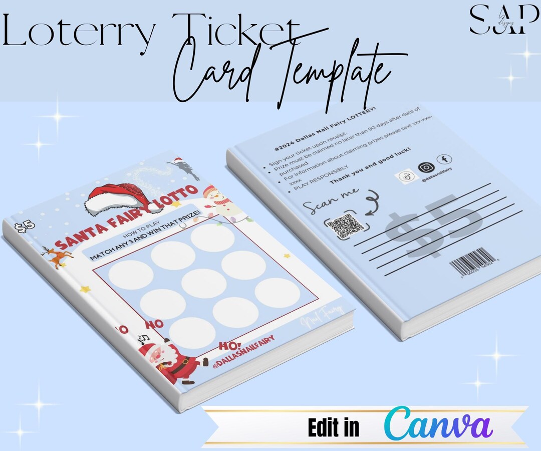 Christmas Lottery Ticket DIY Scratch off Lottery Ticket, Nail ...