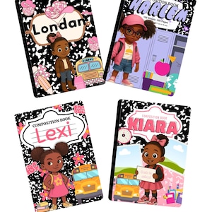Editable Composition Notebook Covers: Back to School Canva Templates (Digital Download)
