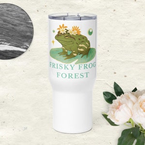 Pretty Frog Travel Mug or Water Bottle