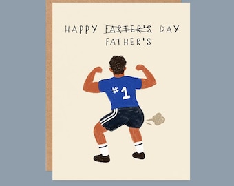 Funny Father’s Day Card | Happy Farter’s Day Card for Dad | Humorous Hand Illustrated Dad Card | Gag Gift for Husband or Father | Punny Card