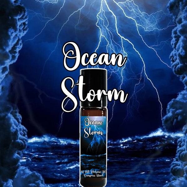 OCEAN STORM Perfume Oil with Salty Sea Mist, Ozone, Blackberries, Driftwood, Petrichor and Lightning