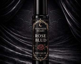 ROSE BLUD - Gothic Roses, Dragons Blood & Ancient Musk - Rollerball Perfume Oil, Vampire Fragrance Unisex, Vegan