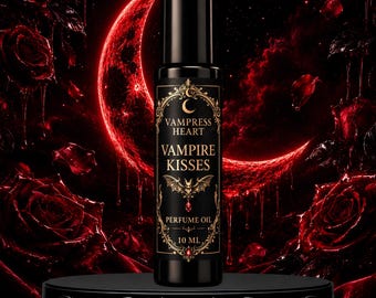 VAMPIRE KISSES – Rosa Zucker, Zuckerwatte, Schokolade & Vanille – Parfümöl-Rollerball – Vampirisch, Gothic, Hexenhaft, Süß, Feminin