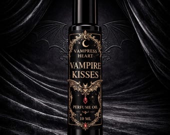 Vampire Kisses Extrait Perfume Oil Sweet Gothic Vanilla Chocolate Unisex Vegan Rollerball Dark Romantic Gift